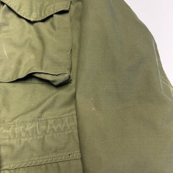 Vintage 70s Military Cold Weather Field Coat Mens Small Regular Green Sateen - Picture 8 of 16